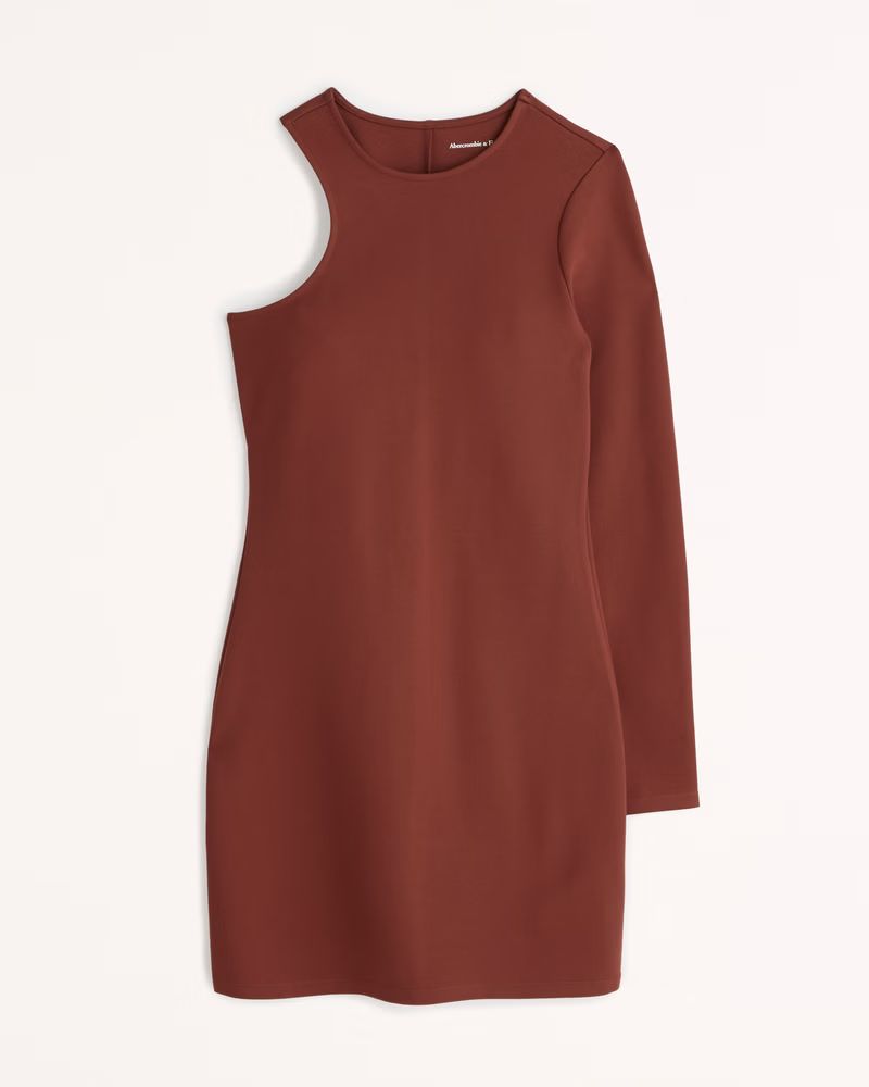 Women's Asymmetrical One-Shoulder Ponte Mini Dress | Women's Dresses & Jumpsuits | Abercrombie.co... | Abercrombie & Fitch (US)