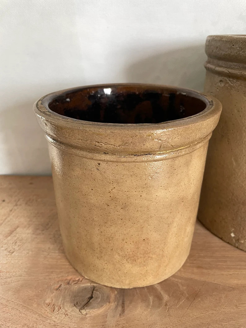 Glazed Stoneware Crock Antique Stoneware Crock Crock - Etsy Canada | Etsy (CAD)