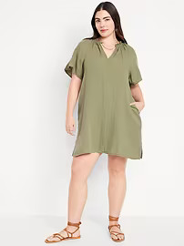 Crinkle Gauze Mini Swing Dress | Old Navy (US)