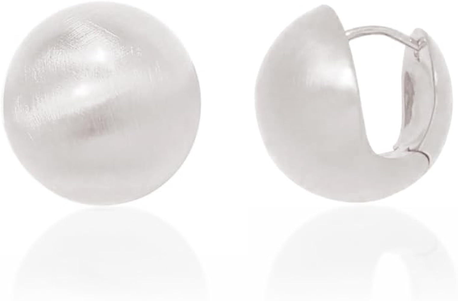 Half Ball Stud Earrings for Women Gold Ball Earring Mattle Gold Plated Brushed Button Earrings fo... | Amazon (US)