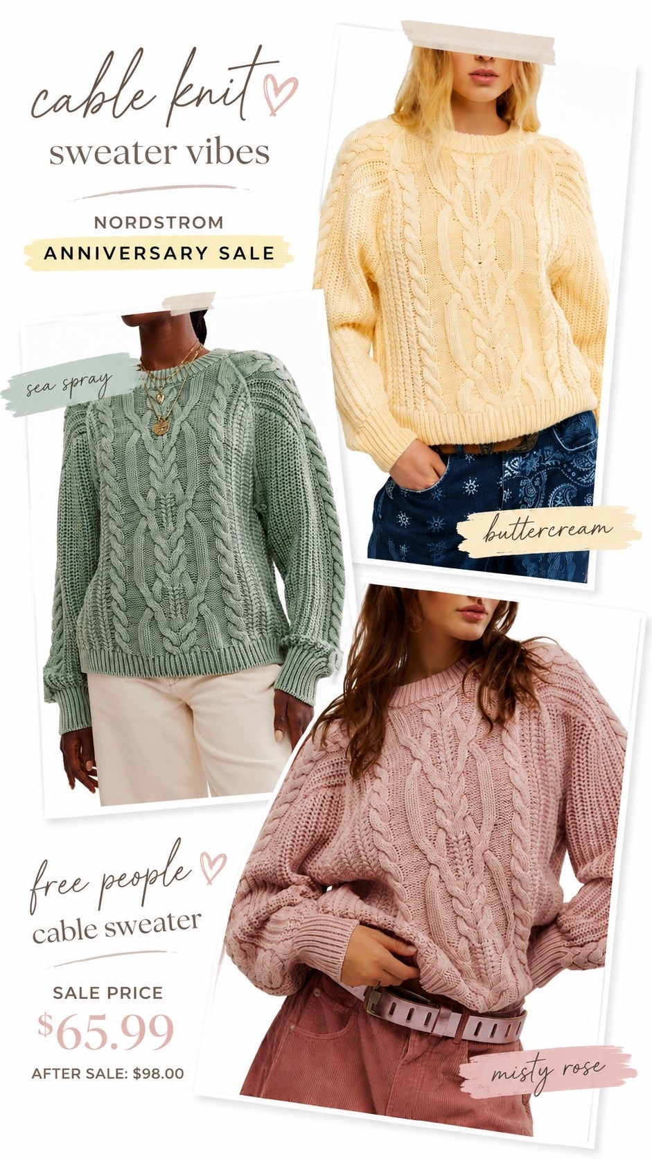 Free people cable sweater is still in stock and available in 3 colors!

#LTKOver40