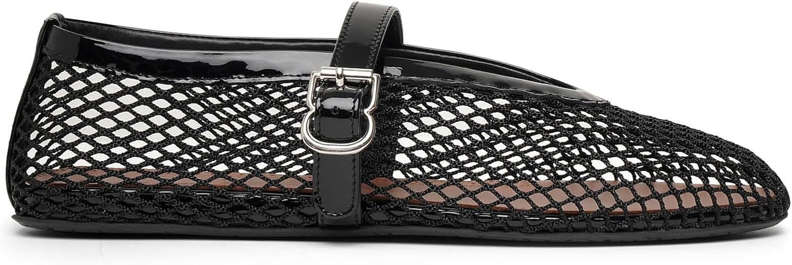 ZVC Mesh Ballet Flats for Women Comfortable Buckle Strap Fishnet Ballerina Shoes Woven Casual Dressy Mary Jane Flats | Amazon (US)