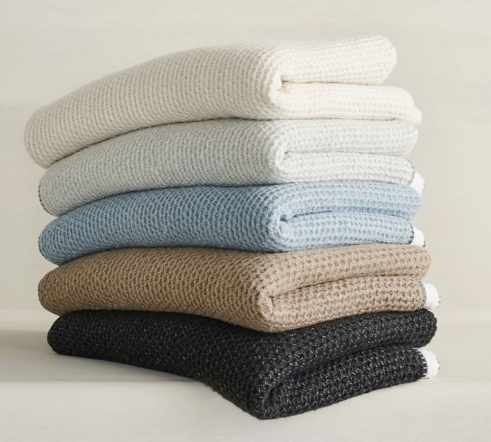 Thermal Sherpa Back Knit Throws | Pottery Barn (US)