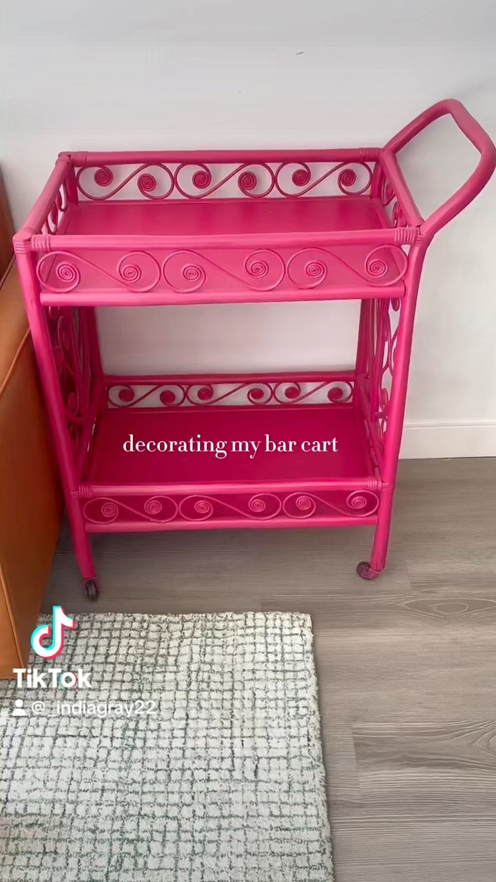 Decorating my bar cart for Valentine’s Day 🩷🤍❤️ the wicker bar cart is an antique find, and I decorated it with mostly items from Target! The cocktail napkins were a gift but you can find similar ones on Etsy. What theme should I do next? 

#LTKhome #LTKVideo #LTKSeasonal