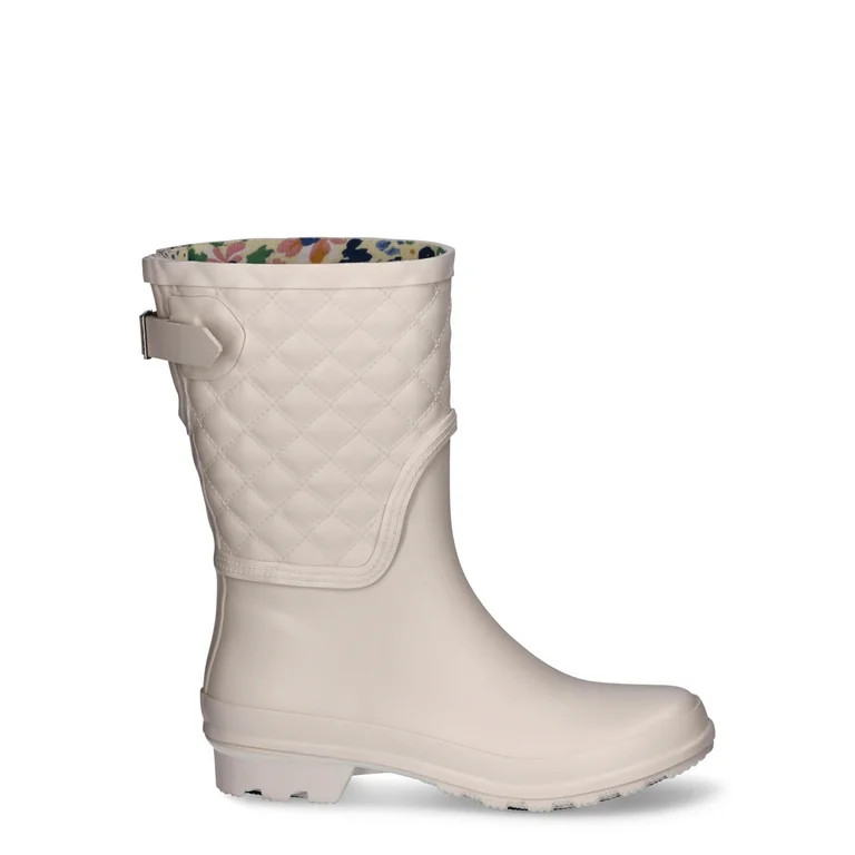 Time and Tru Women's Quilted Rain Boots with Buckle, Sizes 6-10 | Walmart (US)