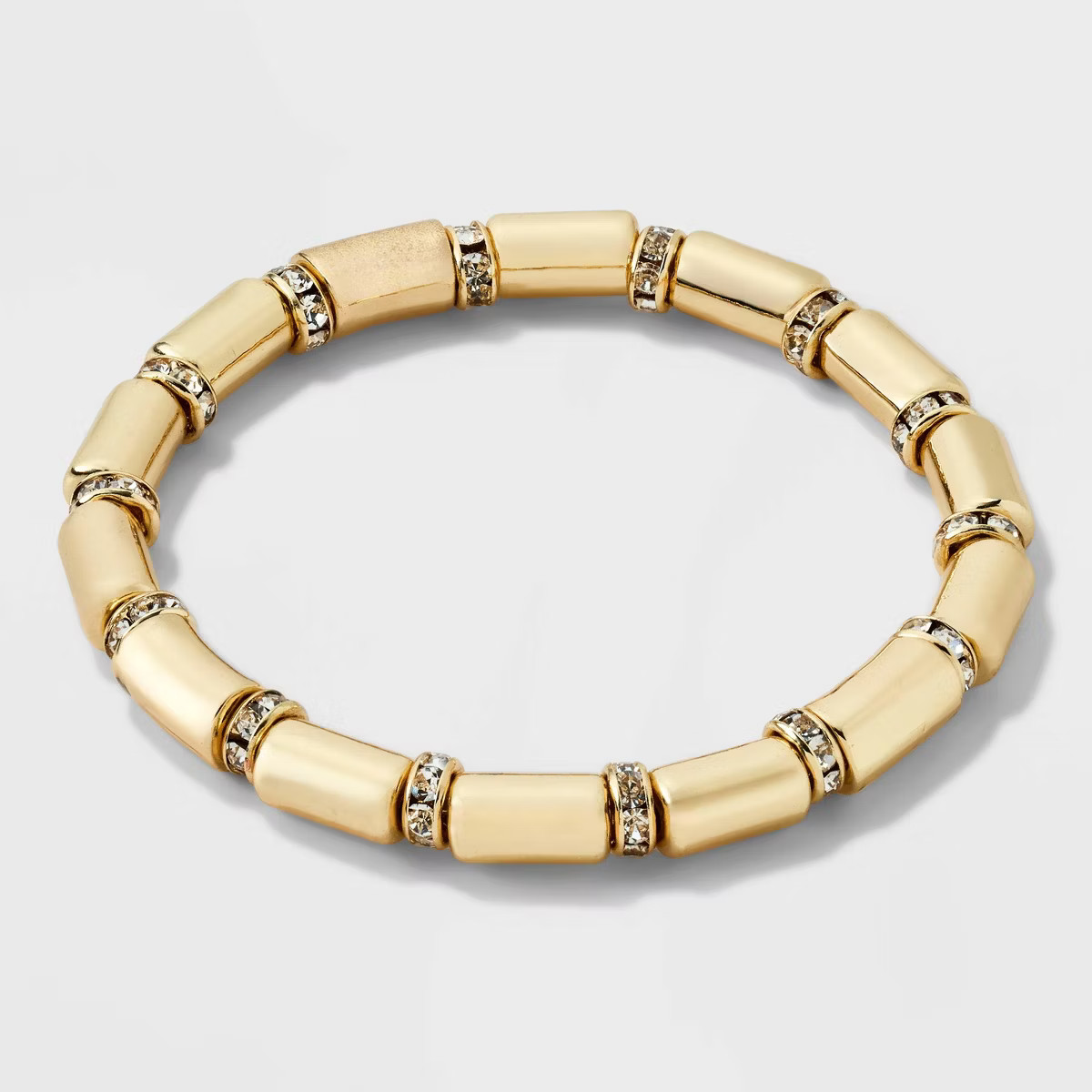 SUGARFIX by BaubleBar Crystal Baguette Stretch Bracelet - Gold: Brass Material, 6.75" Length, Str... | Target