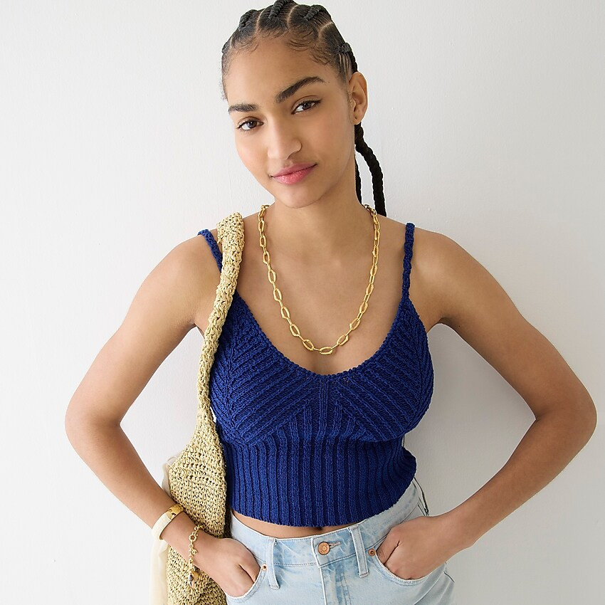 Cropped V-neck sweater-tank | J. Crew US