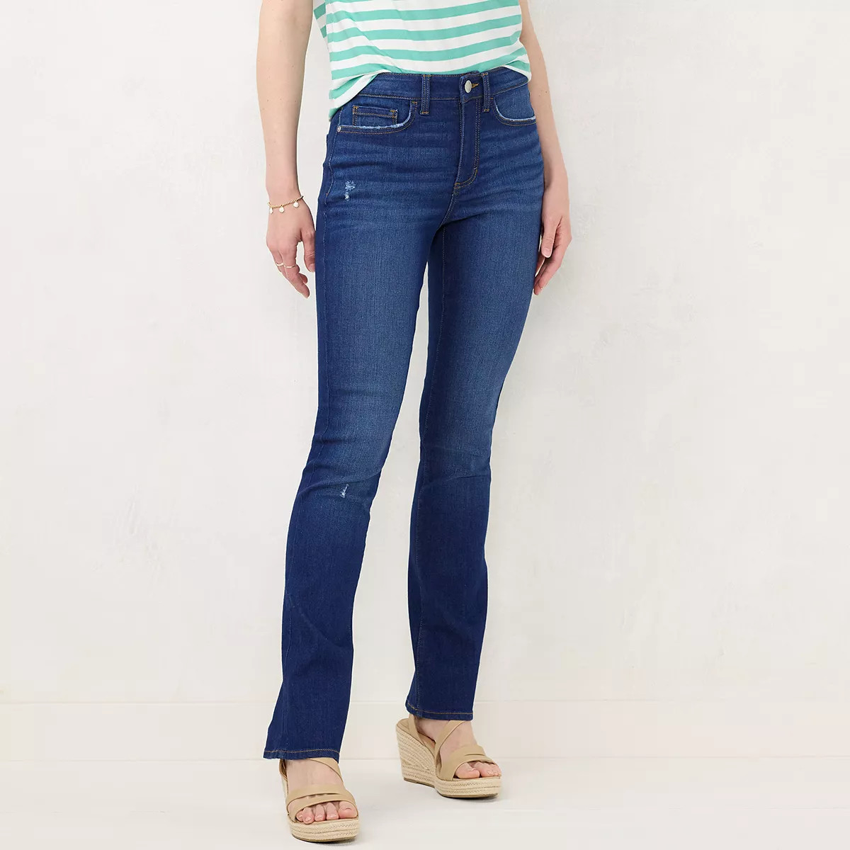 Petite LC Lauren Conrad High-Waisted Barely Bootcut Jeans | Kohl's
