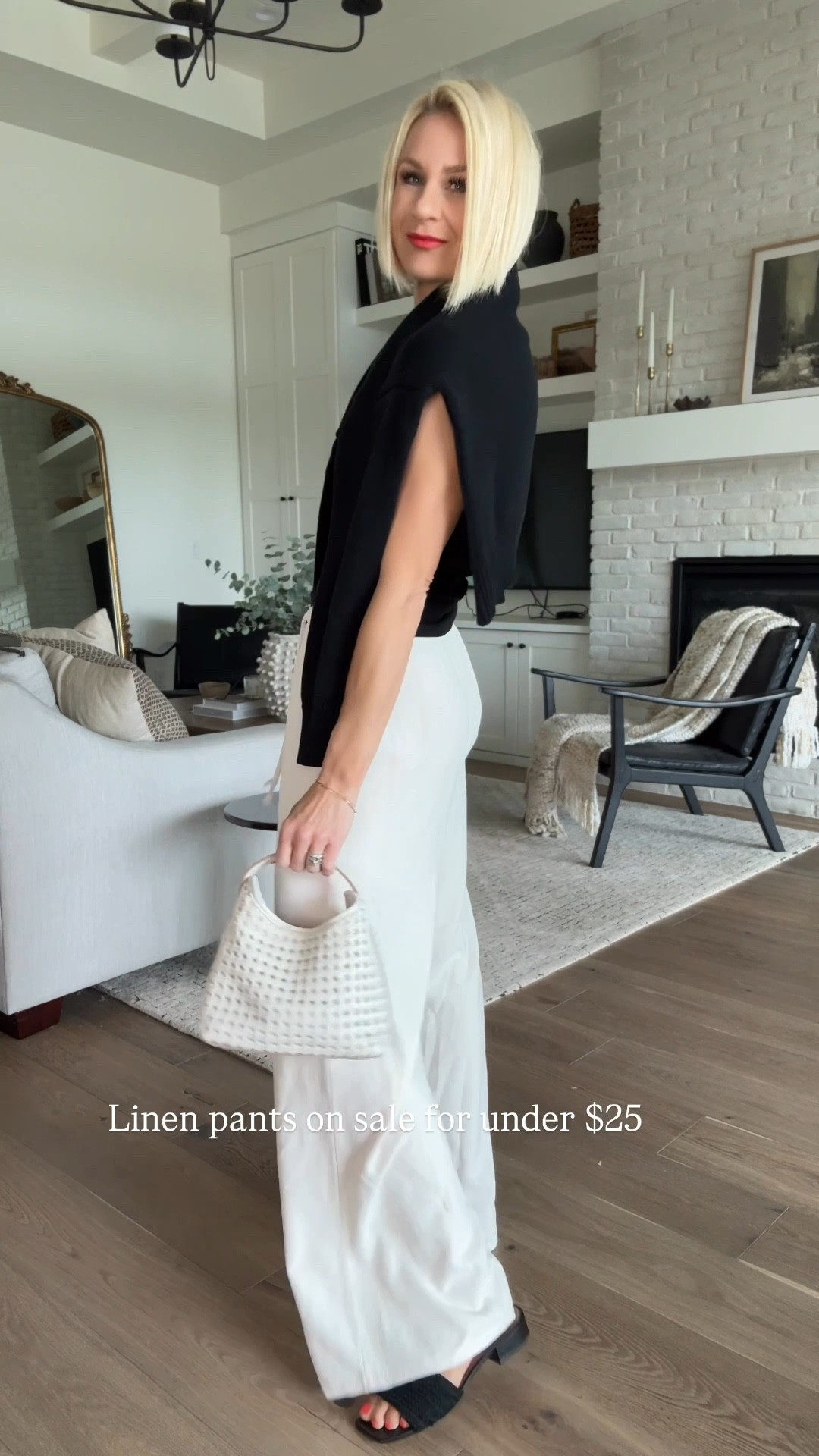 I have tried several pairs of linens pants from different shops on Amazon (psst: they all use the same images👎), and THIS exact style is by far the best pair! Currently on sale for under $25. Available in 14 colors, sizes XS-XL. I’m in a medium.

The only thing I couldn’t link are my Gucci sandals. The tan and black slide sandals are from last year, but linked this year’s version which is so similar!
Favorite tanks and sweaters I wear all the time! 

#LTKFindsUnder100