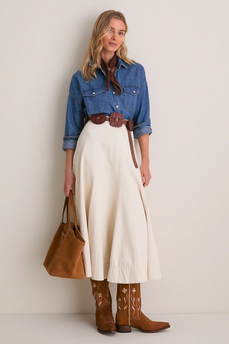 THE GREAT. x Stetson Tan Floral Suede Cowboy Boot | Tuckernuck (US)