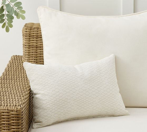 Margot Diamond Outdoor Performance Lumbar Pillow | Pottery Barn (US)
