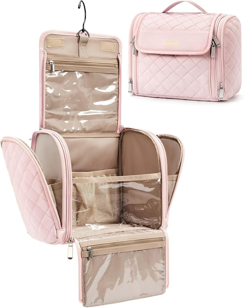 BAGSMART Makeup Bag for Women with Hanging Hook, Large Portable Capacity Water-resistant Organize... | Amazon (US)