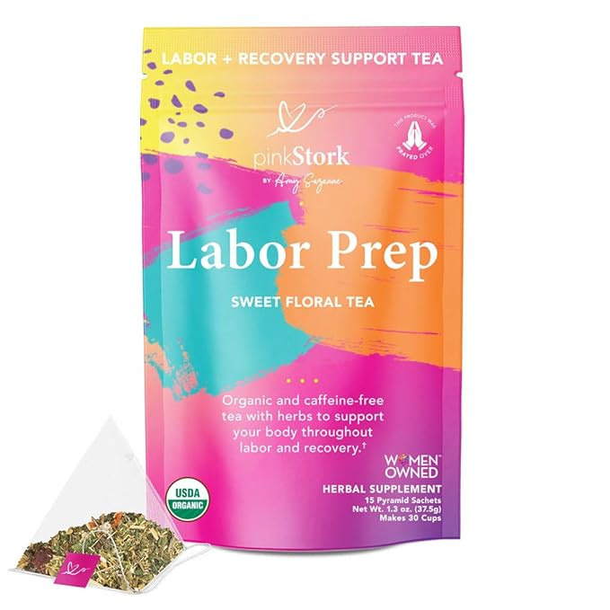 Pink Stork Labor Prep Tea: Sweet Floral, Red Raspberry Leaf Tea, Labor and Delivery + Postpartum ... | Amazon (US)
