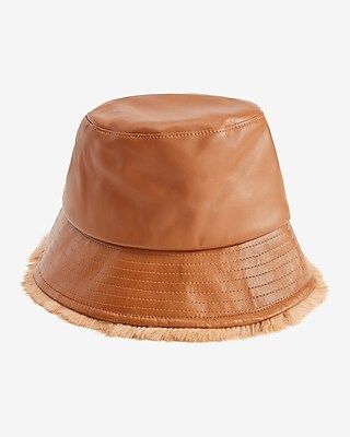 Faux Fur & Leather Bucket Hat | Express