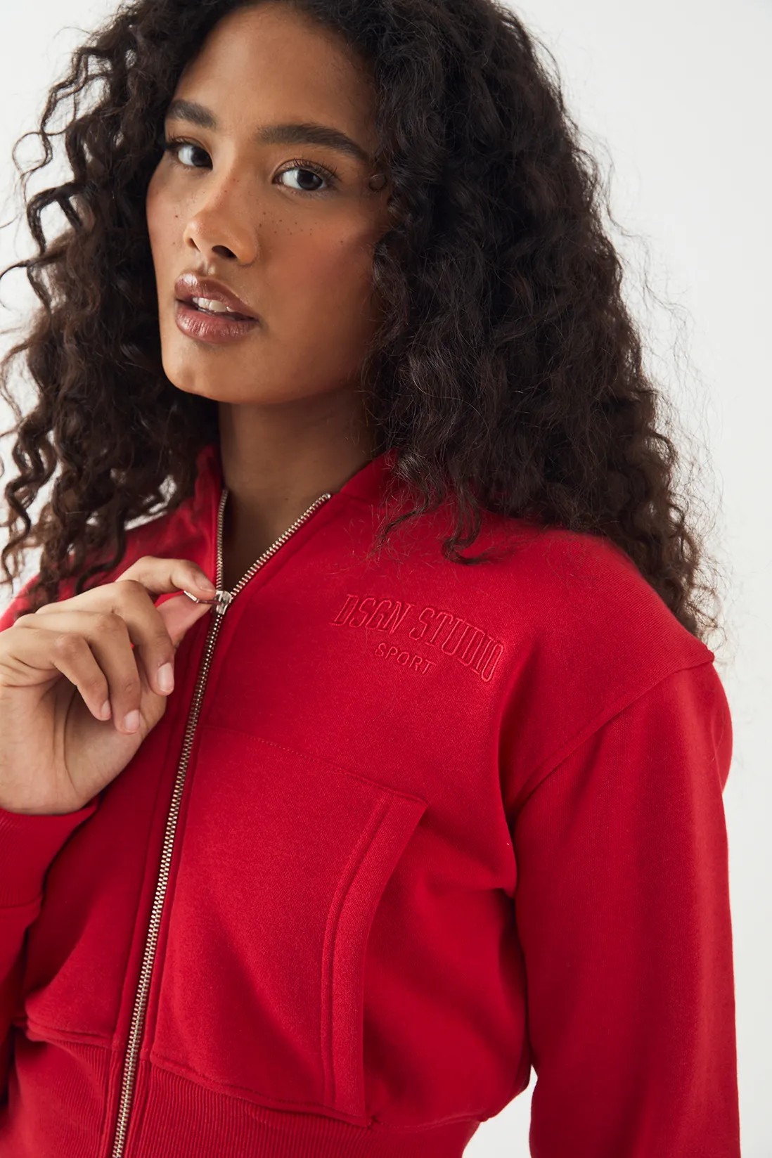 DSGN Studio Embroidered Deep Hem Zip Through hoodie | Boohoo.com (UK & IE)