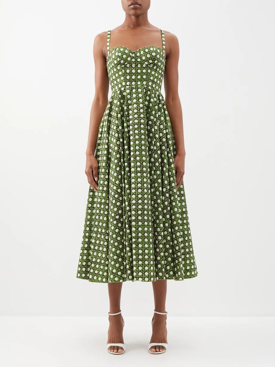 Treillage-print cotton bustier dress | Matches (UK)