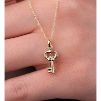 14K Solid Gold Key Pendant Necklace, Charm Gift For Her, Dainty, Minimalist, Jewelry, Anniversary Gift, Birthday | Etsy (US)