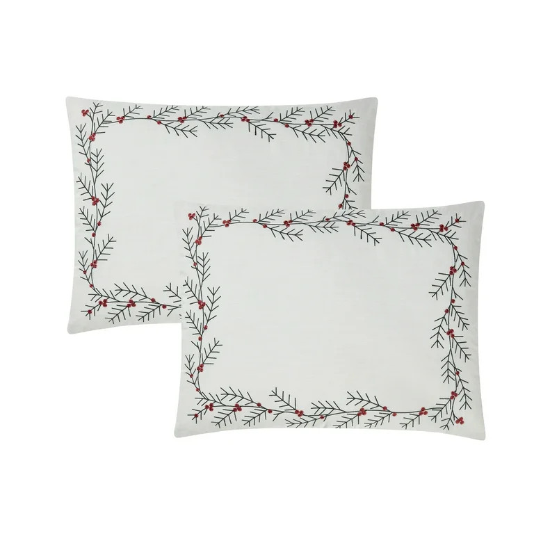 My Texas House Conroe 5-Piece Multicolor Embroidered Mistletoe Comforter Set Queen | Walmart (US)