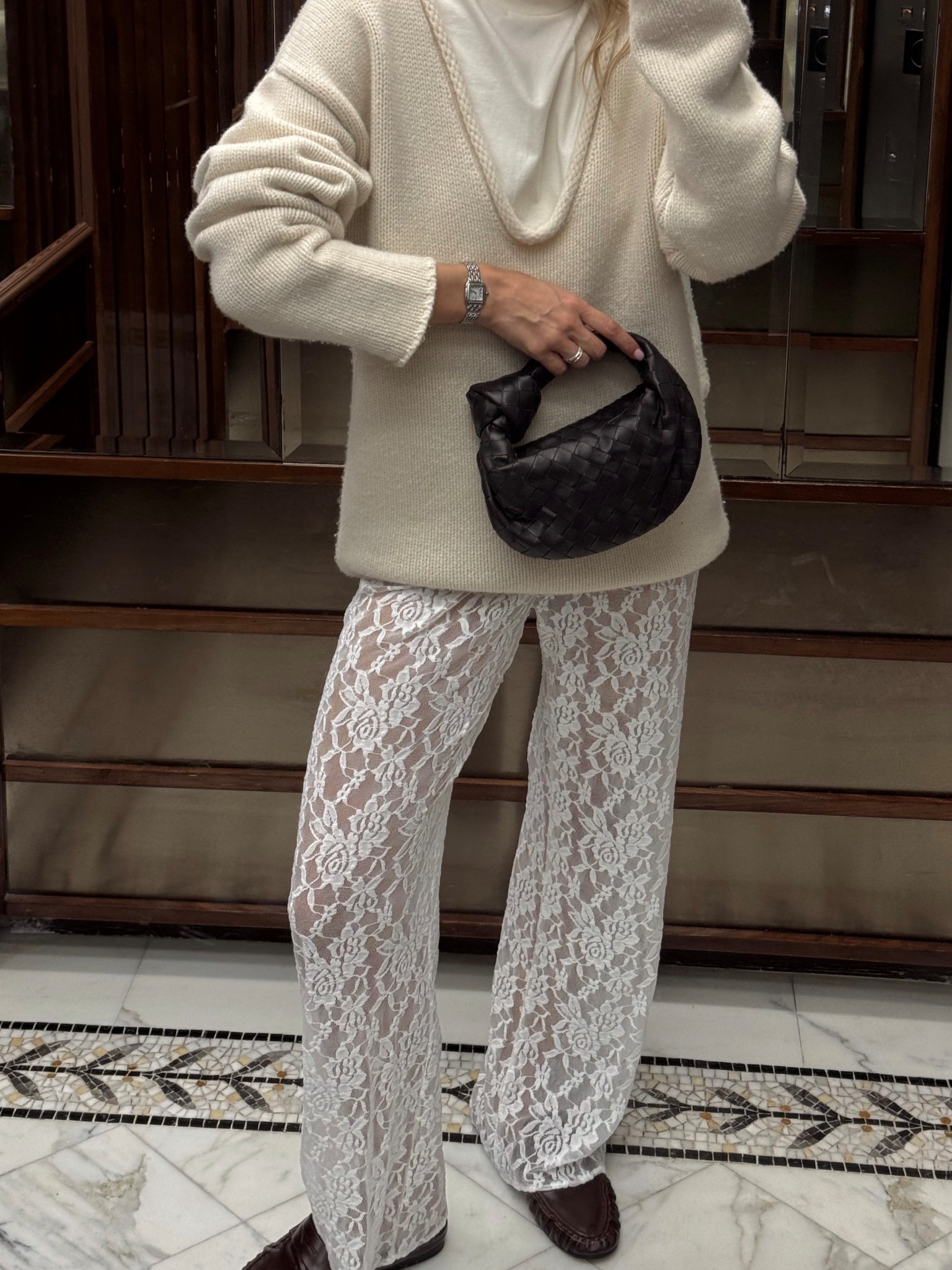 Oversized knits 🫶🏼 lace pants — wearing a size XS in the pants. #maisonessentiele

#LTKstyletip #LTKautumn #LTKaustralia