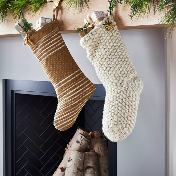 Cream Chunky Knit Stocking - Threshold™ designed with Studio McGee | Target