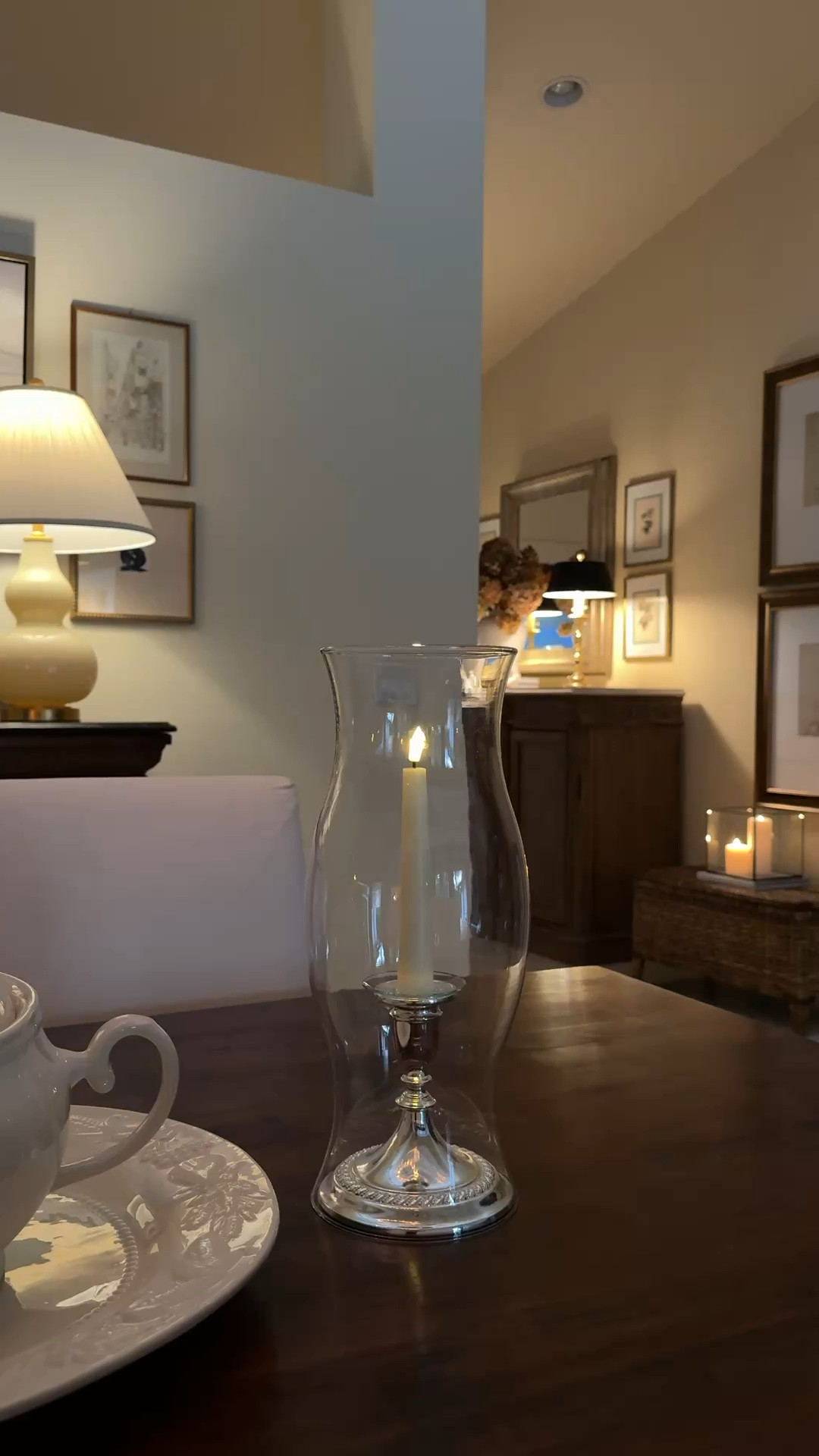 Recreate this classic dining room look

Glass Hurricane. Vintage Finds. Williamsburg Hurricanes. Silver Plated Candlesticks. Flameless Candles. Dining Room Decor. Tabletop Decor. Blue & White. Traditional Home. Classic Interiors. Rechargeable Lamp. Artwork. Lavender Rose Home. 

#LTKHome