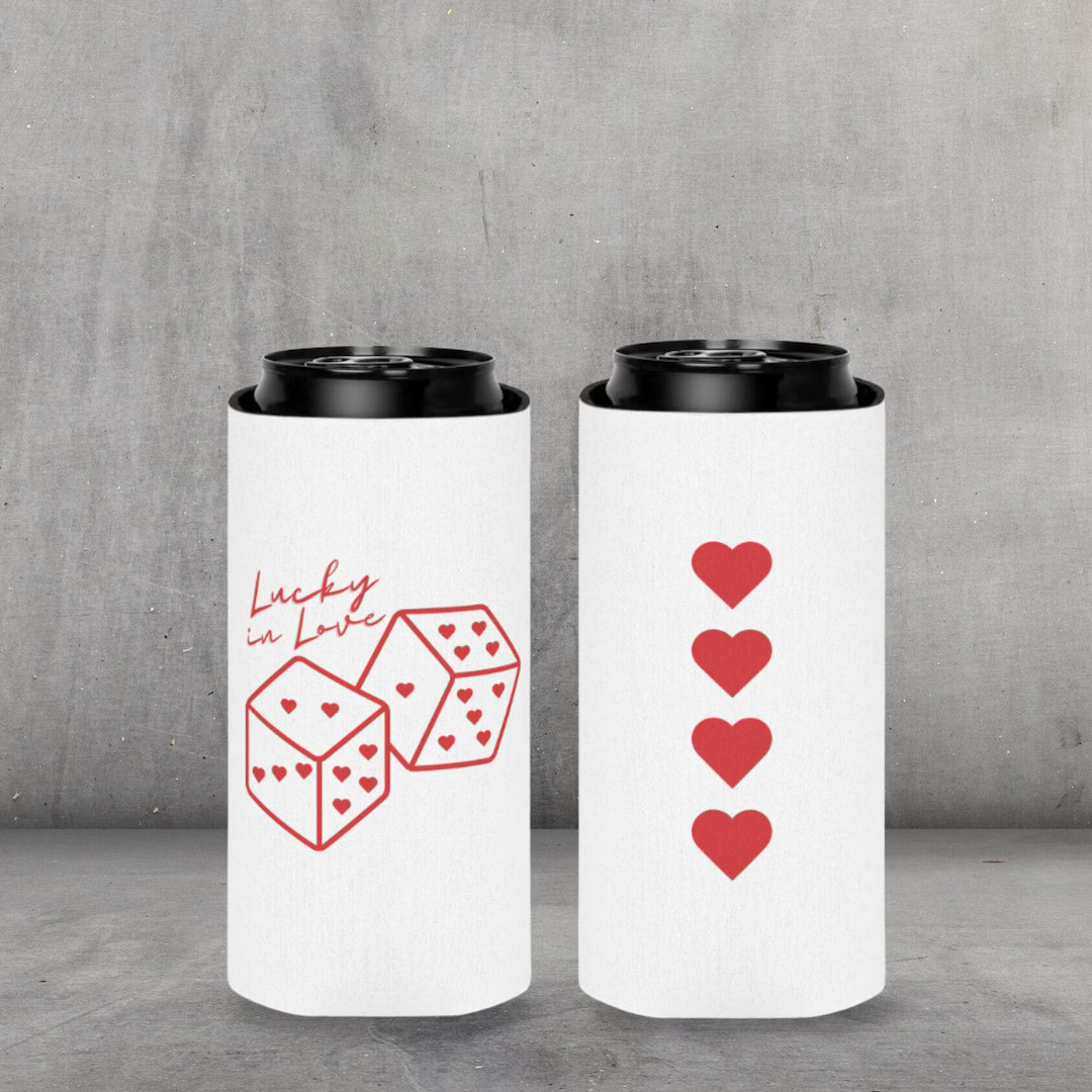 Lucky in Love Can Cooler, Bachelorette Party Favor, Vegas Wedding Koozie, Lucky in Love Party, Dr... | Etsy (US)
