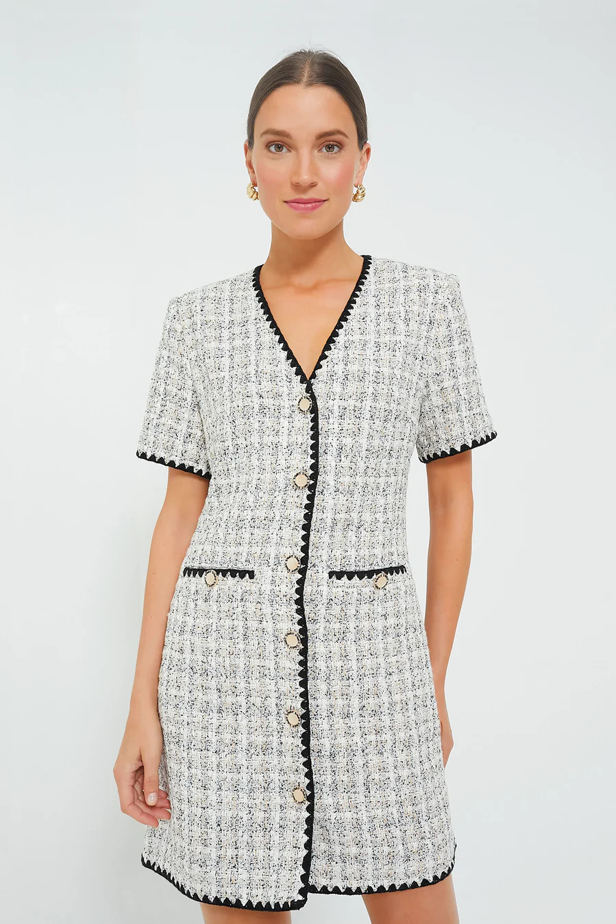 White Tweed Josephine Dress | Tuckernuck (US)