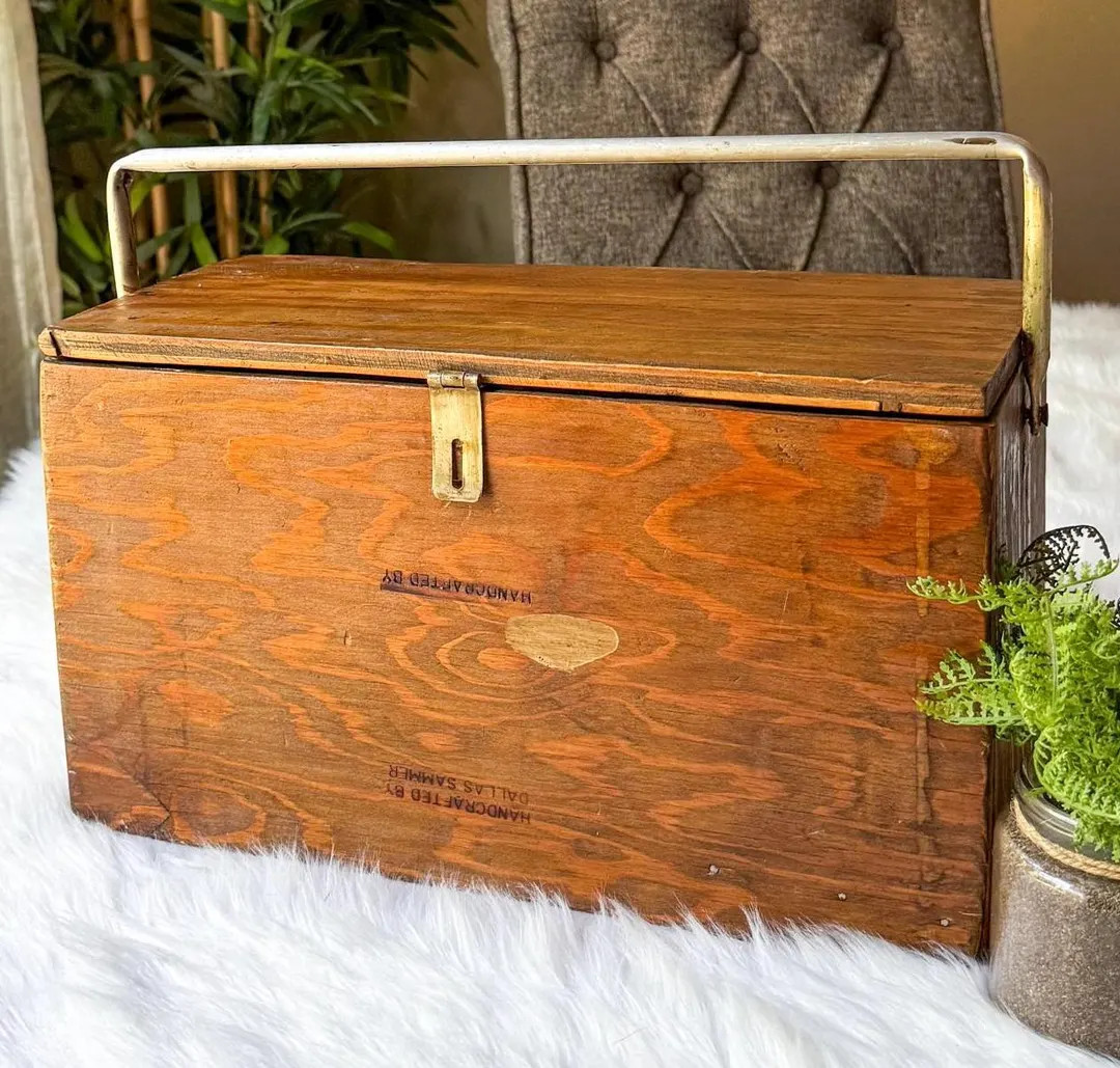 Vintage Primitive Handmade Wood Tool Box Garden Caddy Tote Rustic Dallas Handle - Etsy | Etsy (US)