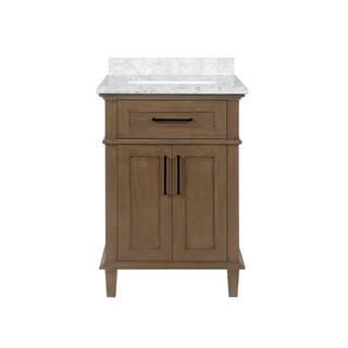 Home Decorators Collection Sonoma 24 in. W x 20 in. D x 34 in. H Bath Vanity in Almond Latte with... | The Home Depot