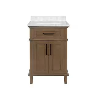 Home Decorators Collection Sonoma 24 in. W x 20 in. D x 34 in. H Bath Vanity in Almond Latte with... | The Home Depot