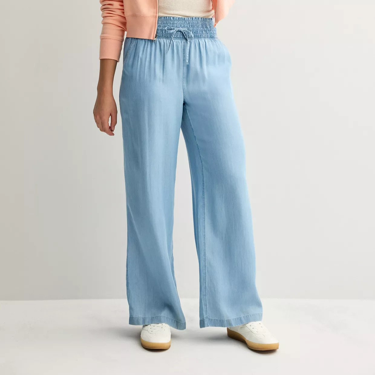 Juniors' SO® High-Rise Smocked Wide Leg Pants | Kohl's