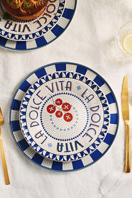 The Bistro Tile Stoneware Dessert Plate: Italia Edition | Anthropologie (US)
