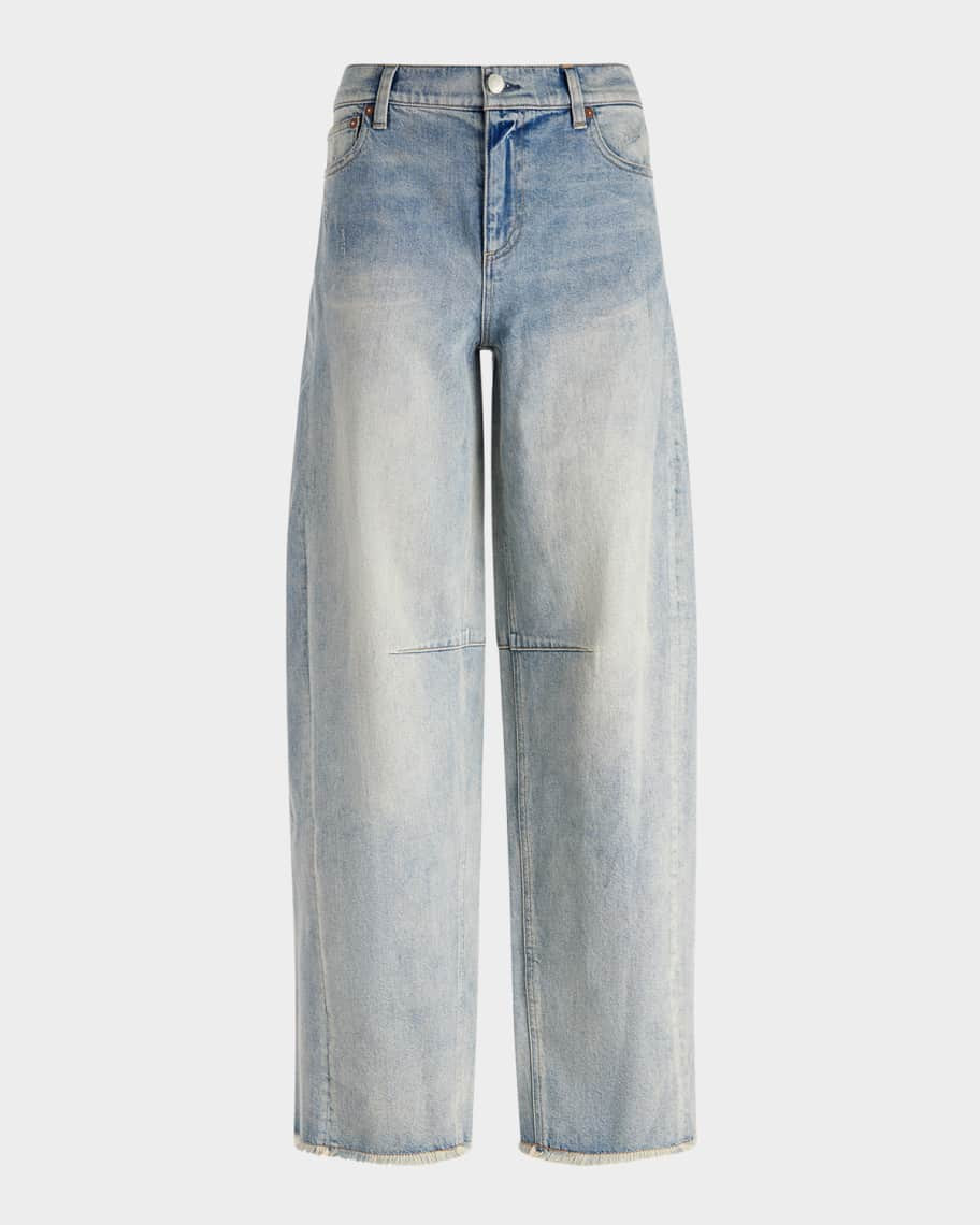 Alice + Olivia Driggs Cropped Balloon-Leg Jeans | Neiman Marcus
