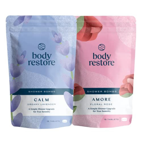 Body Restore Shower Steamers Aromatherapy (15 Packs x 2)- Gifts for Mom, Gifts for Women & Men, Shower Bath Bombs, Lavender, Rose, Essential Oils, Stress Relief | Amazon (US)