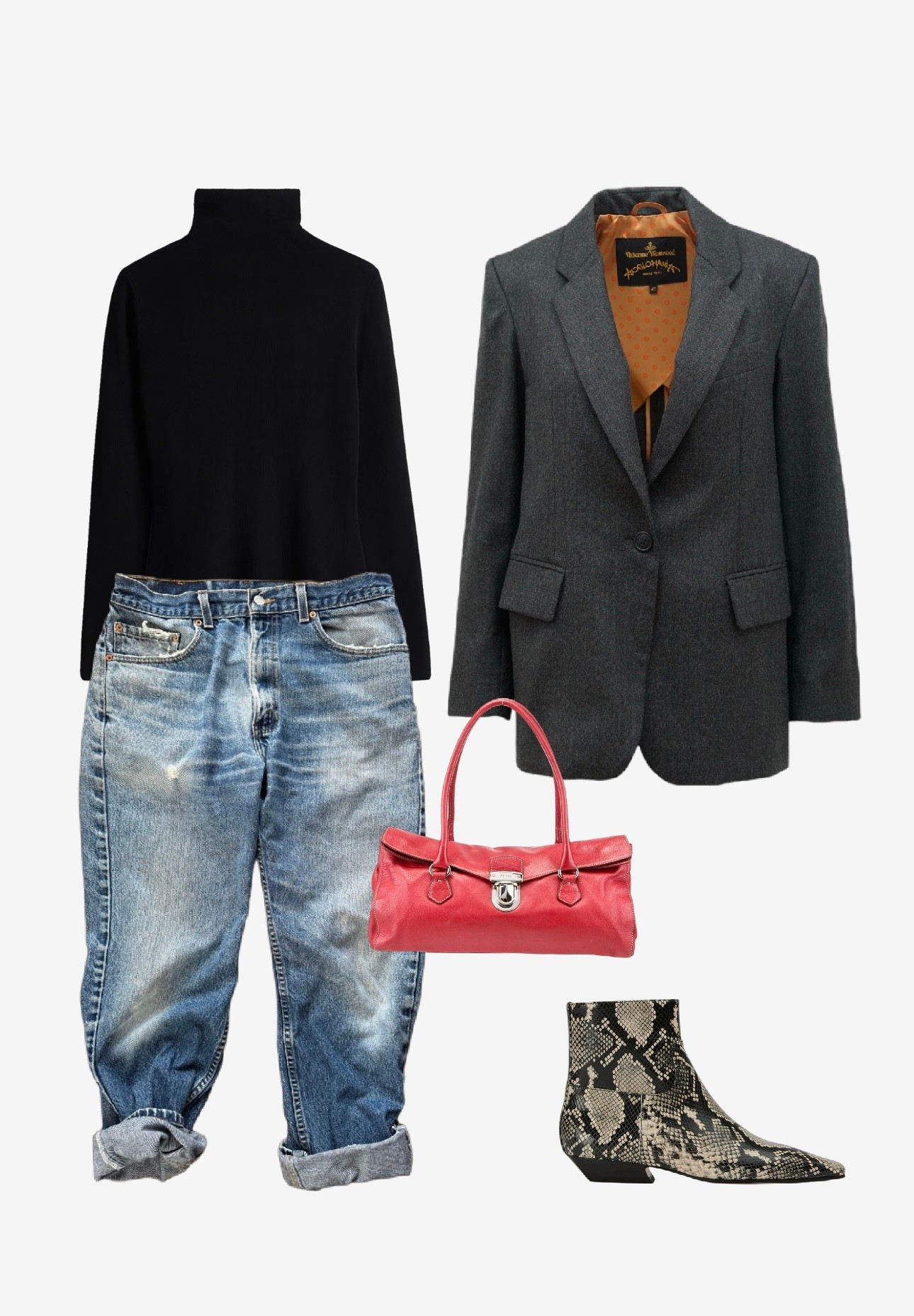 So this is the exact same base of turtleneck and vintage jeans that I wore and posted the other day, but swapped things out for a different look. No new pieces required. 

Everything is secondhand/vintage except the turtleneck and boots.

#LTKOver40 #LTKootd