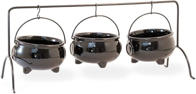 Boston International - KAC19320 Boston International Halloween Cauldron Serving Bowls on Rack, Se... | Amazon (US)