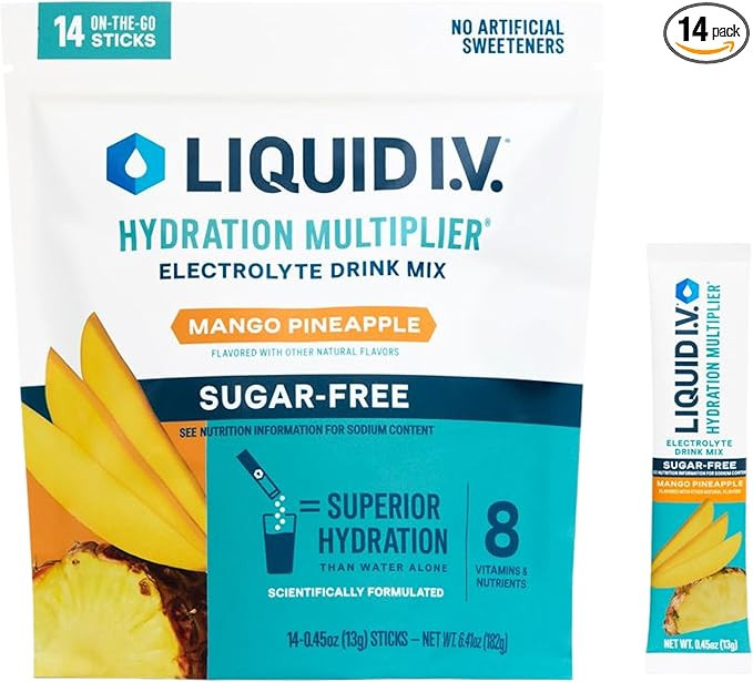 Liquid I.V.® Hydration Multiplier Sugar-Free - Mango Pineapple | Electrolyte Powder Drink Mix | ... | Amazon (US)