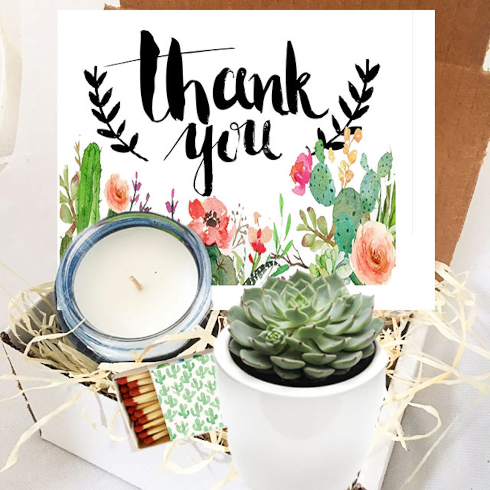 Thank You Live Succulent Gift Box  Send a Gift  Apprecition | Etsy | Etsy (US)