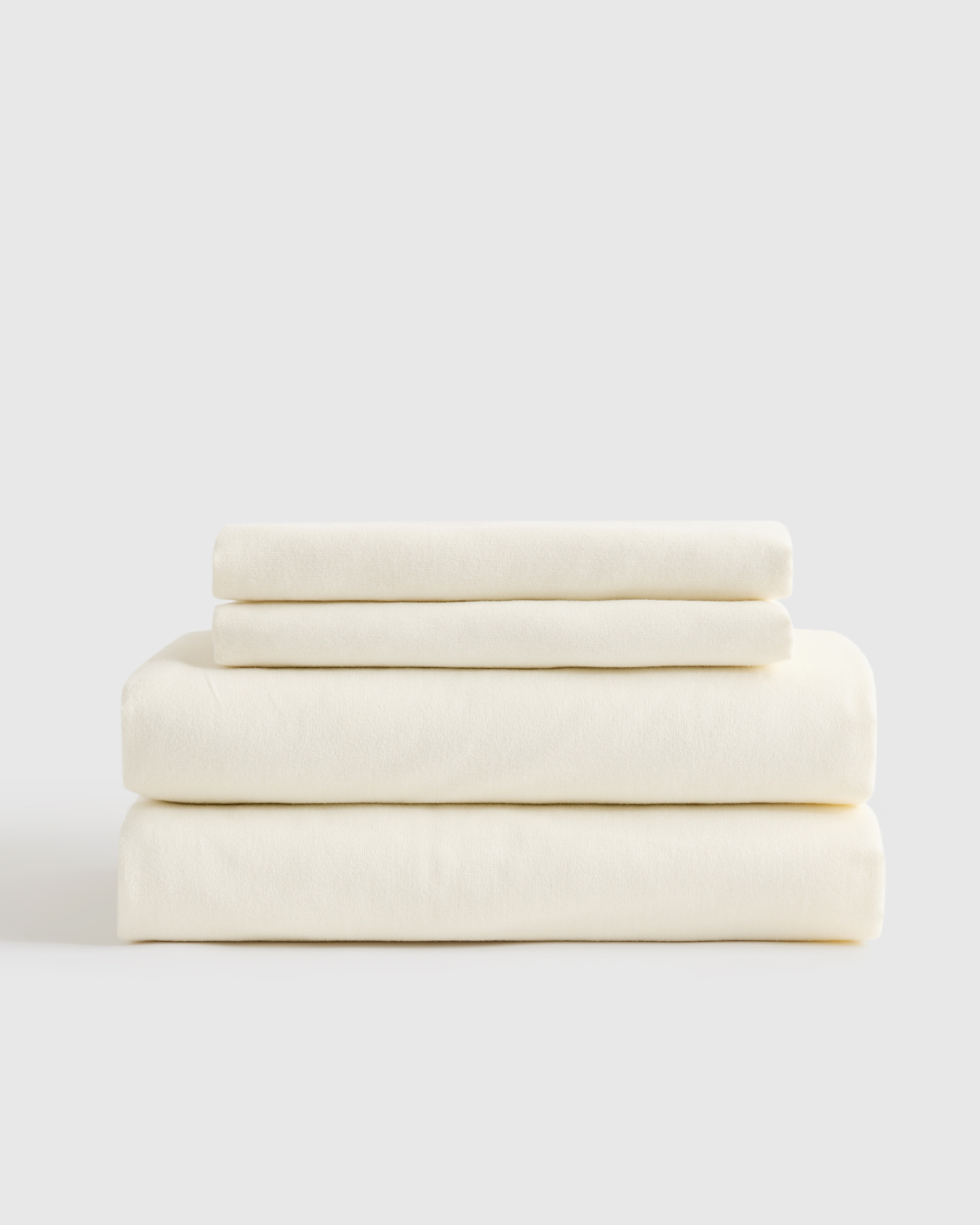 Quince | Luxury Organic Flannel Sheet Set in Ivory, Size Queen, Cotton | Quince