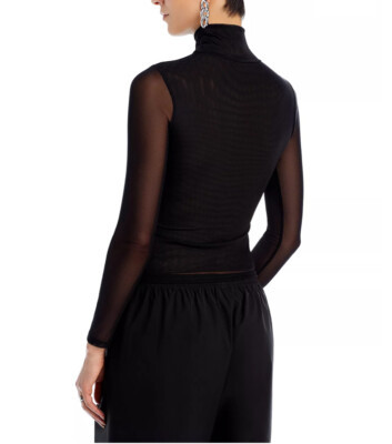 LNA Mesh Sleeve Rayon Stretch Black Turtleneck Size Small  | eBay | eBay US