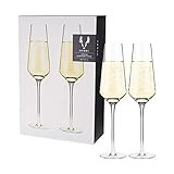 Viski Raye Angled Flutes Set of 2, No-Lead Premium Crystal Clear Modern Stemmed, Champagne Glass Gif | Amazon (US)