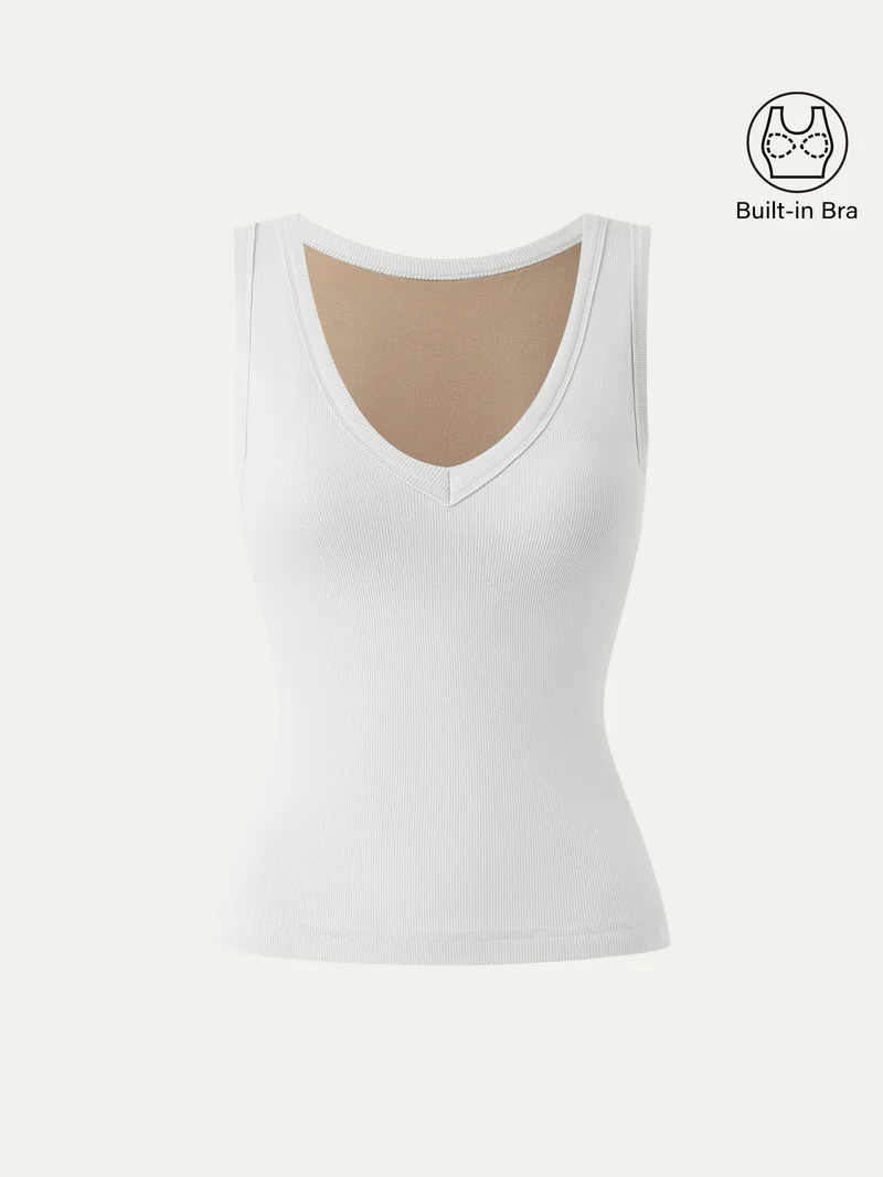 Stretchy V-neck Cotton New Airy Bra Tank | OGLmove