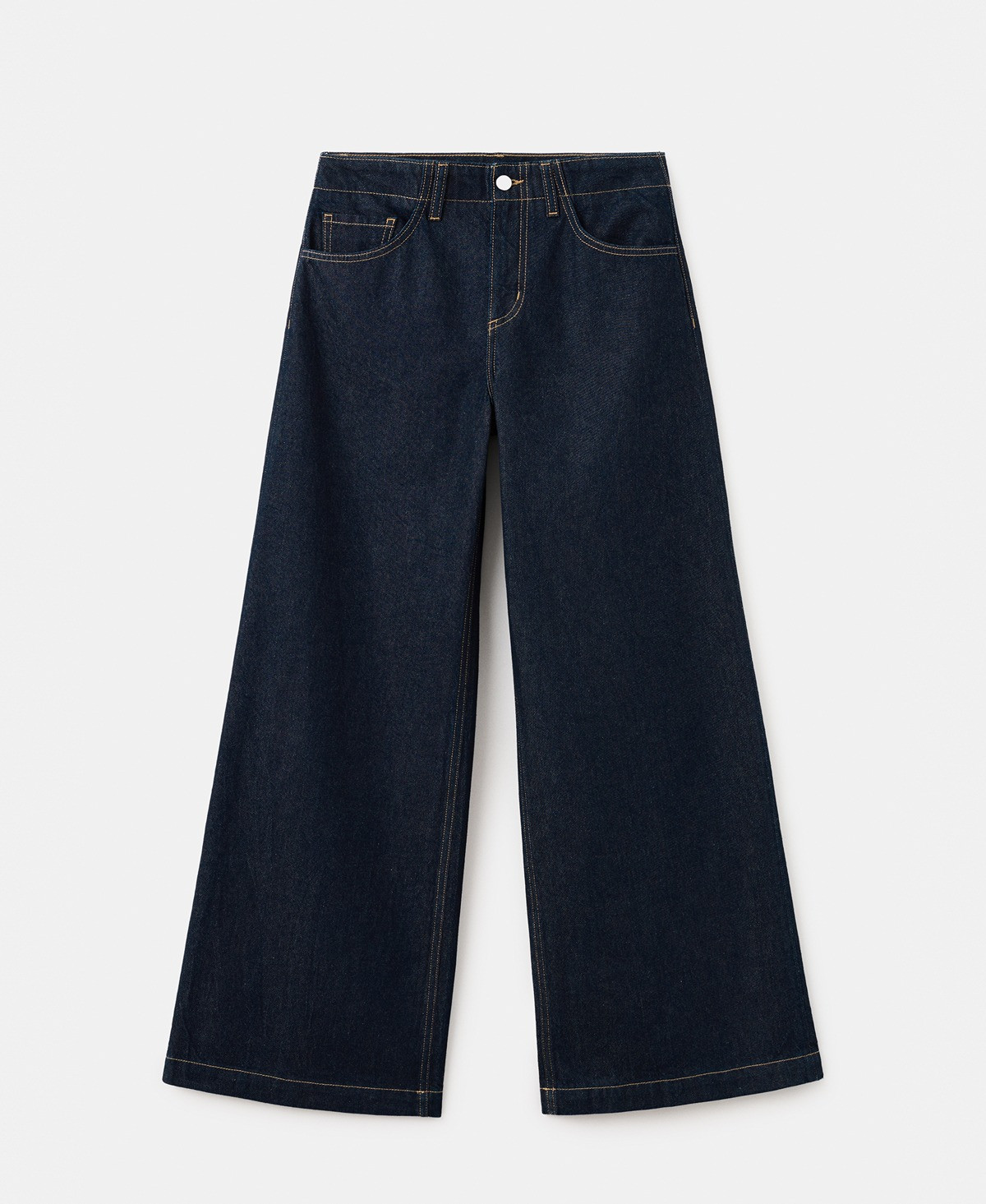 Mango Women's Wide Leg Mid-Rise Jeans - Open Blue | Macy's