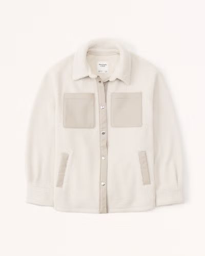 Elevated Trim Sherpa Shirt Jacket | Abercrombie & Fitch (US)