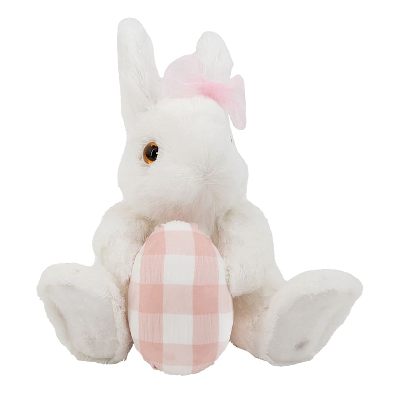 Homespun Easter White Plush Rabbit, 7" | At Home