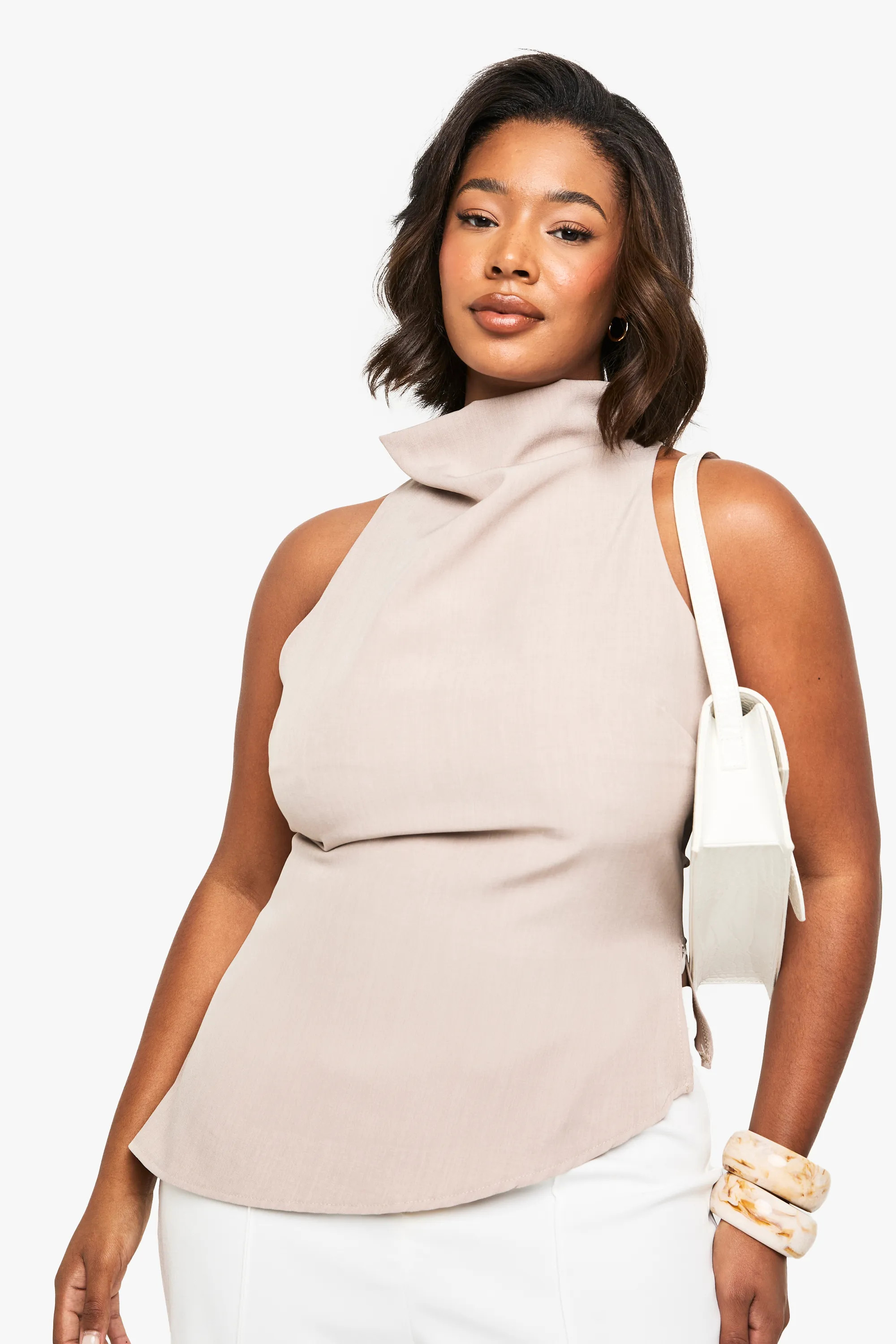 Plus Cowl Front Top | boohoo (US & Canada)