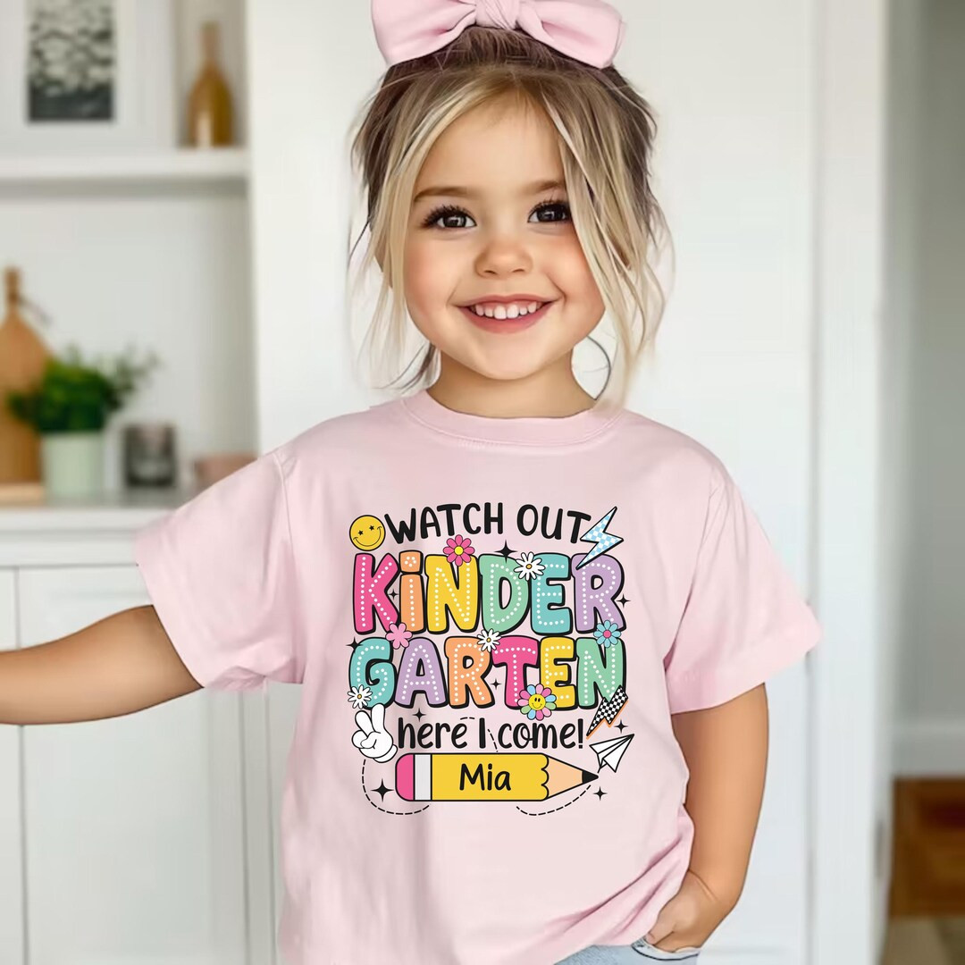 Personalized Back to School Shirt, First Day of School Tee, Kindergarten Shirt, Back to School Gi... | Etsy (US)