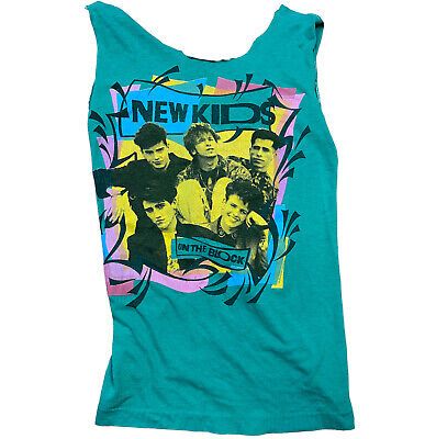 Vintage New Kids on the Block Tank Top NKOTB Magic Summer Tour ‘90 Teal Thrashed | eBay US