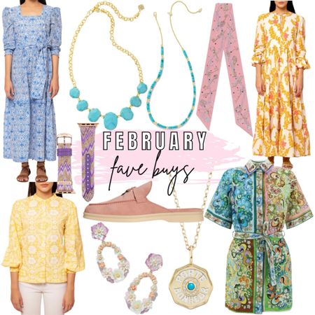 Fave buys this month - beyond by Vera dresses and top, Hermes twilly, missoni Apple Watch band, Kendra Scott jewelry, Marlo laz necklace, Loro piana loafer mules




#LTKfindsunder100 #LTKstyletip #LTKSeasonal