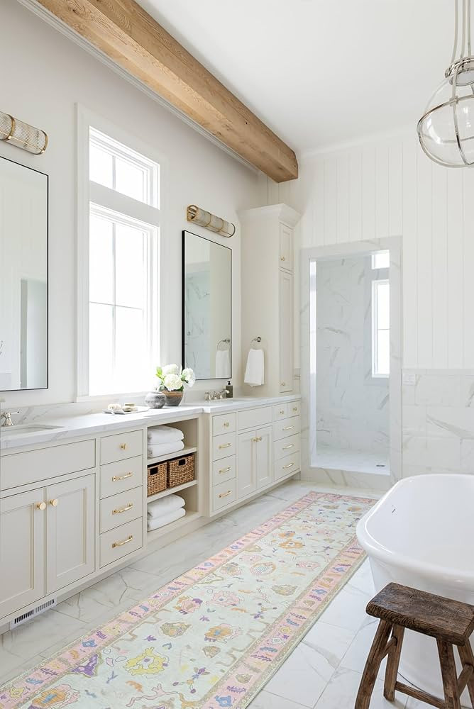 Modern Oushak Runner Rug, Vintage Turkish Pastel Oriental Antique Inspired Runners, Washable Rugs... | Amazon (US)